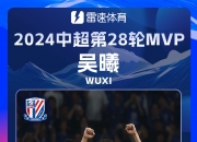 🥇雷速体育最佳评选：中超第28轮MVP 吴曦（上海申花）