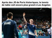🏓队报：奥运会后乒乓球热潮席卷欧洲 2028年洛杉矶奥运有望更进一步
